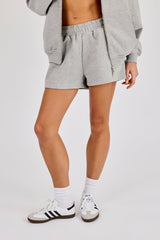 Embroidered C Short - Grey Marl
