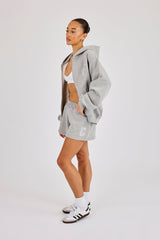 Embroidered C Short - Grey Marl