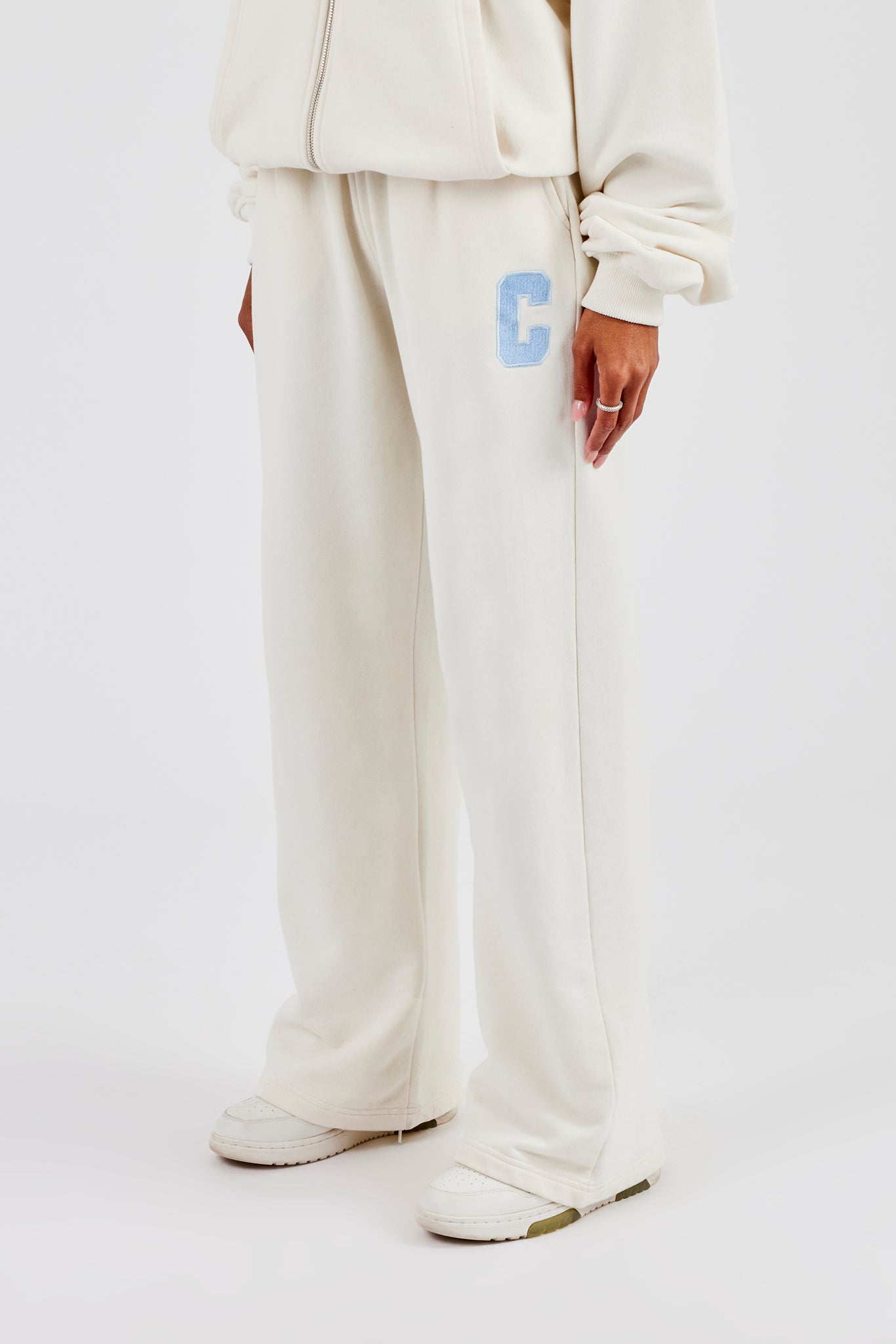 C Embroidered Jogger - Off White