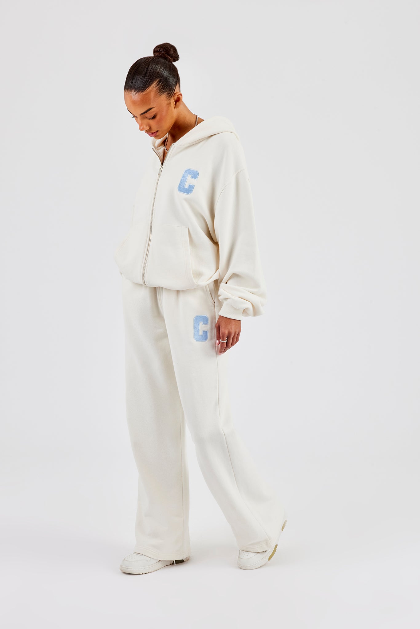 C Embroidered Jogger - Off White
