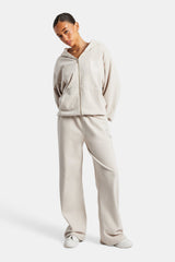 C Embroidered Zip Through Tracksuit - Stone