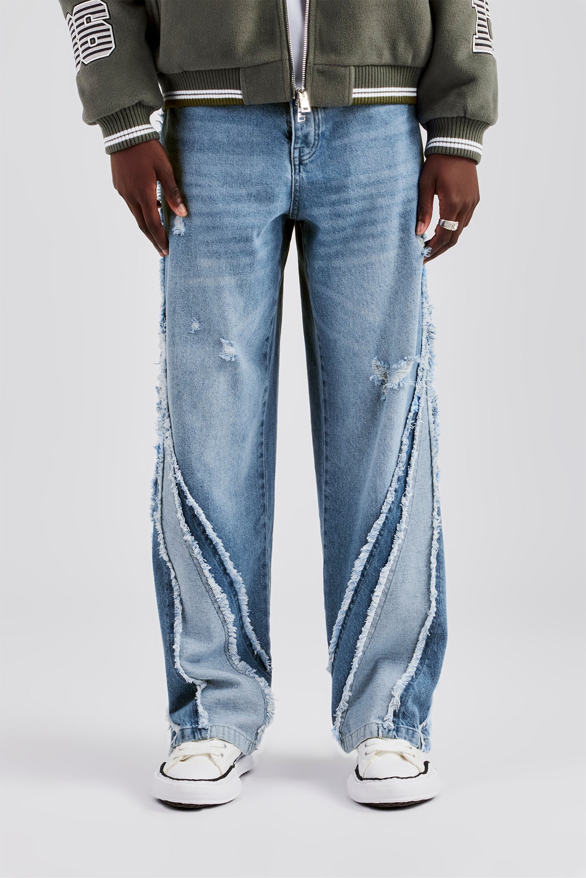 Baggy Spliced Raw Edge Jean | Mens Denim | Shop Denim Jeans at 