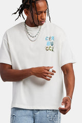 Cernucci Letter Rhinestone Oversized T-Shirt