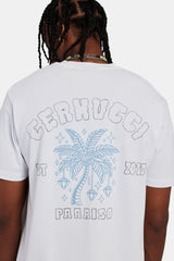 Diamond Palm Outline Oversized T-Shirt - White