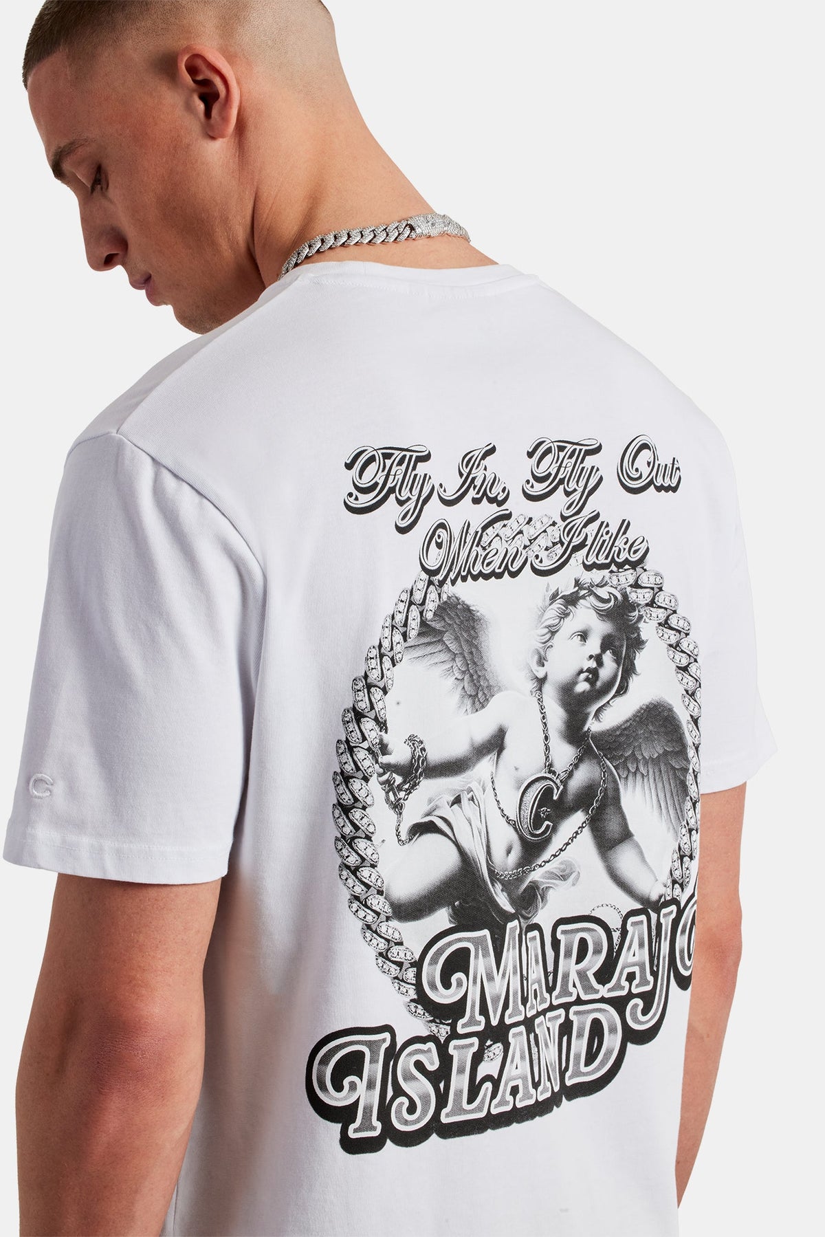 Cherub Cuban Graphic T-Shirt - White | Mens Tees & Vests | Shop T 