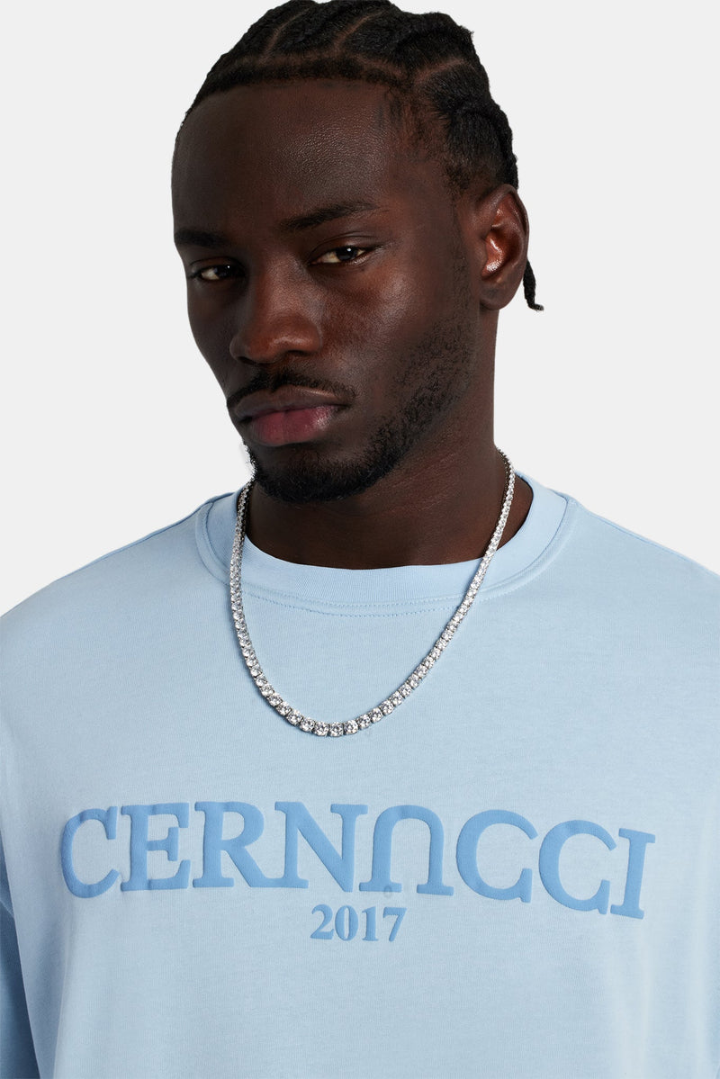 Tonal Logo Oversized T-Shirt - Light Blue