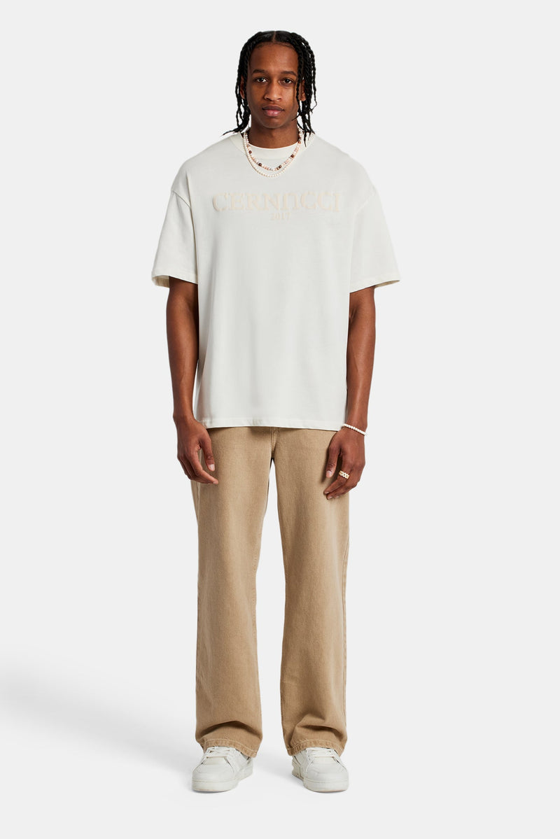 Tonal Logo Oversized T-Shirt - Off White