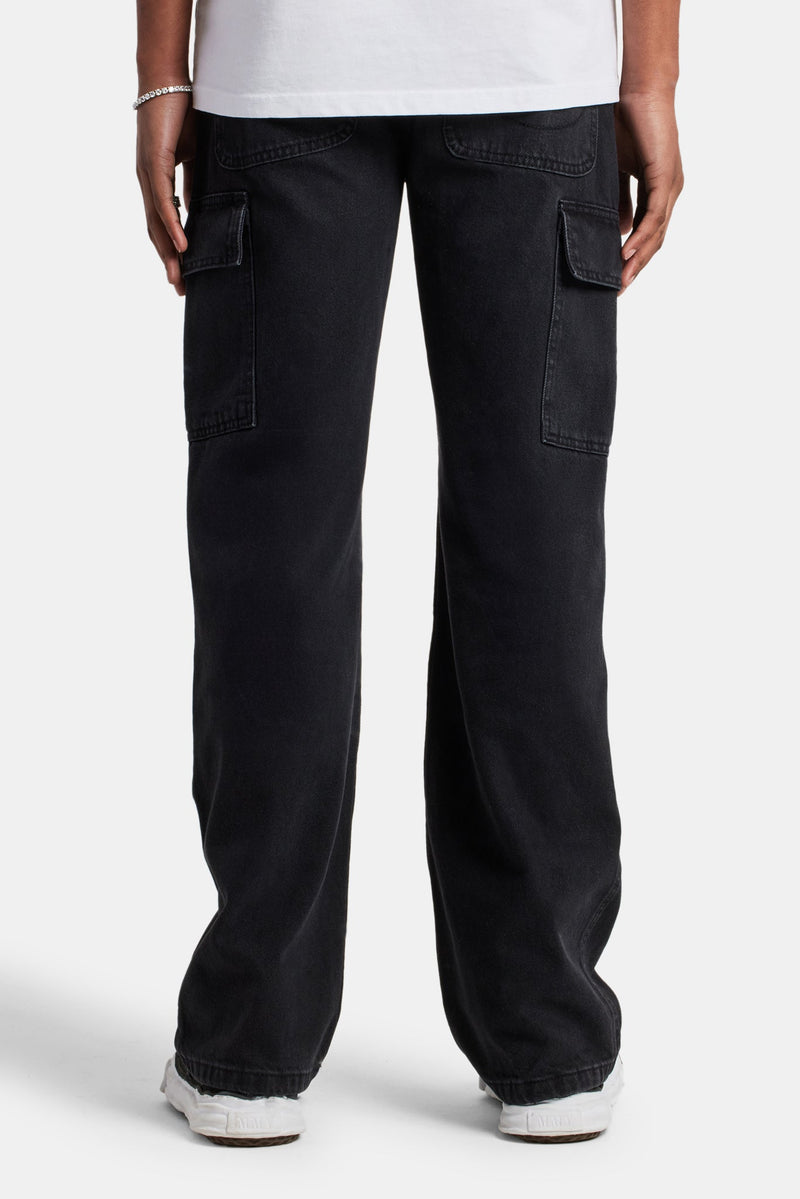 Relaxed Cargo Carpenter Jean - Black