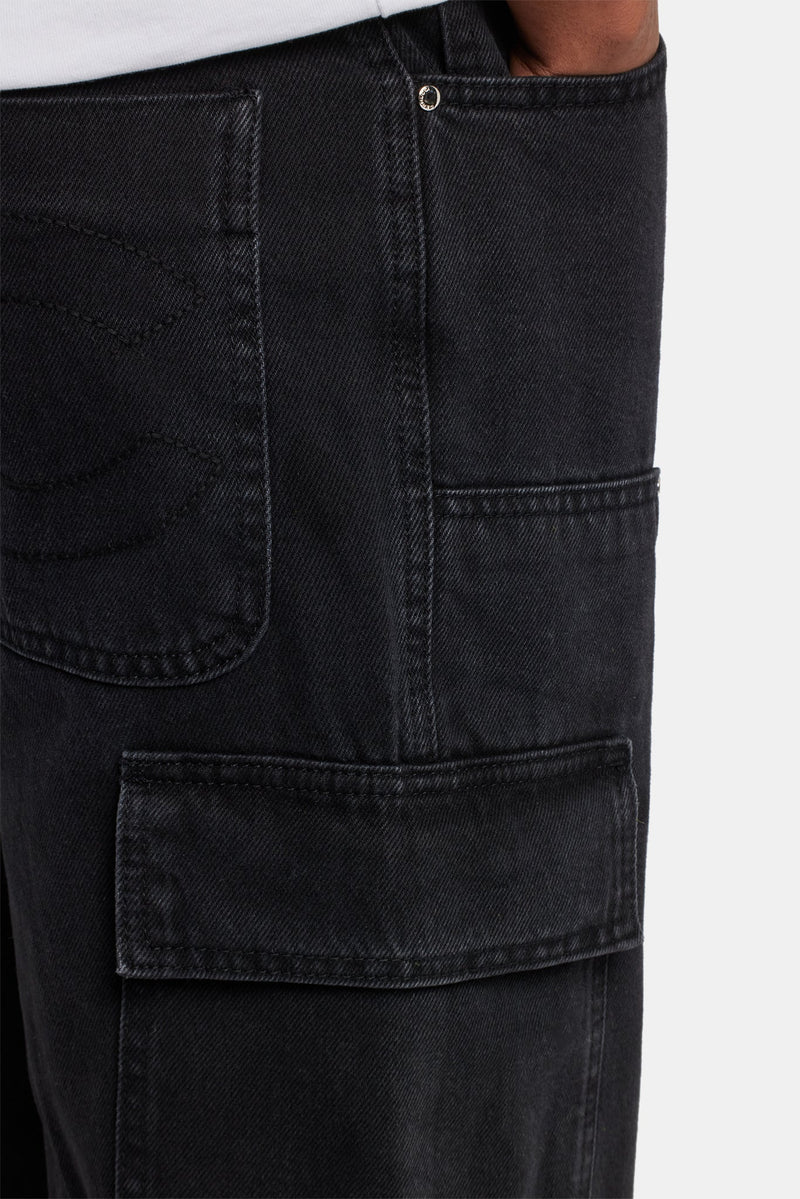 Relaxed Cargo Carpenter Jean - Black