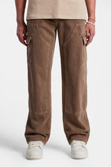 Relaxed Cargo Carpenter Jean - Washed Brown