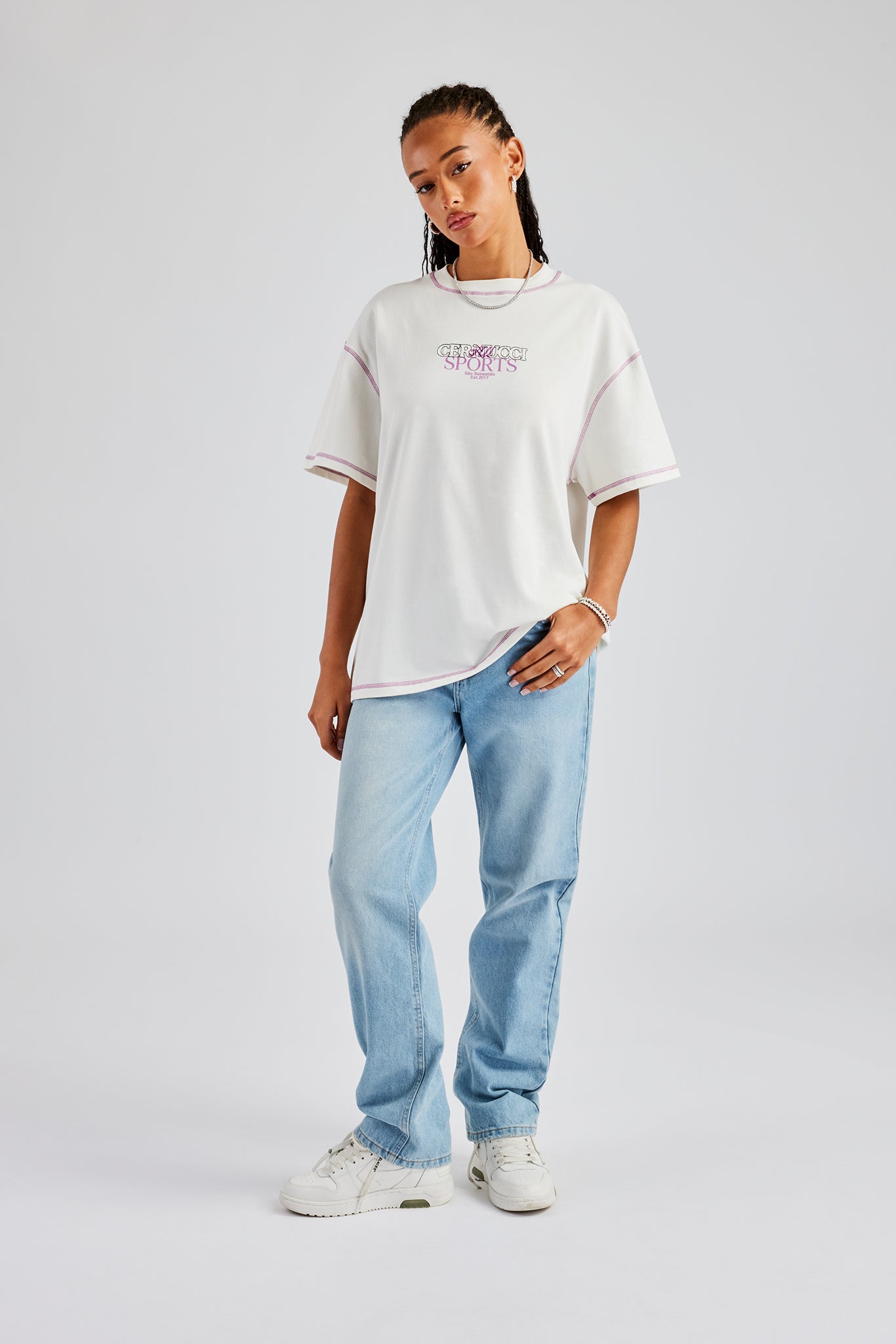Contrast Stitch Sports Oversized T-Shirt | Womens Tees & Vests