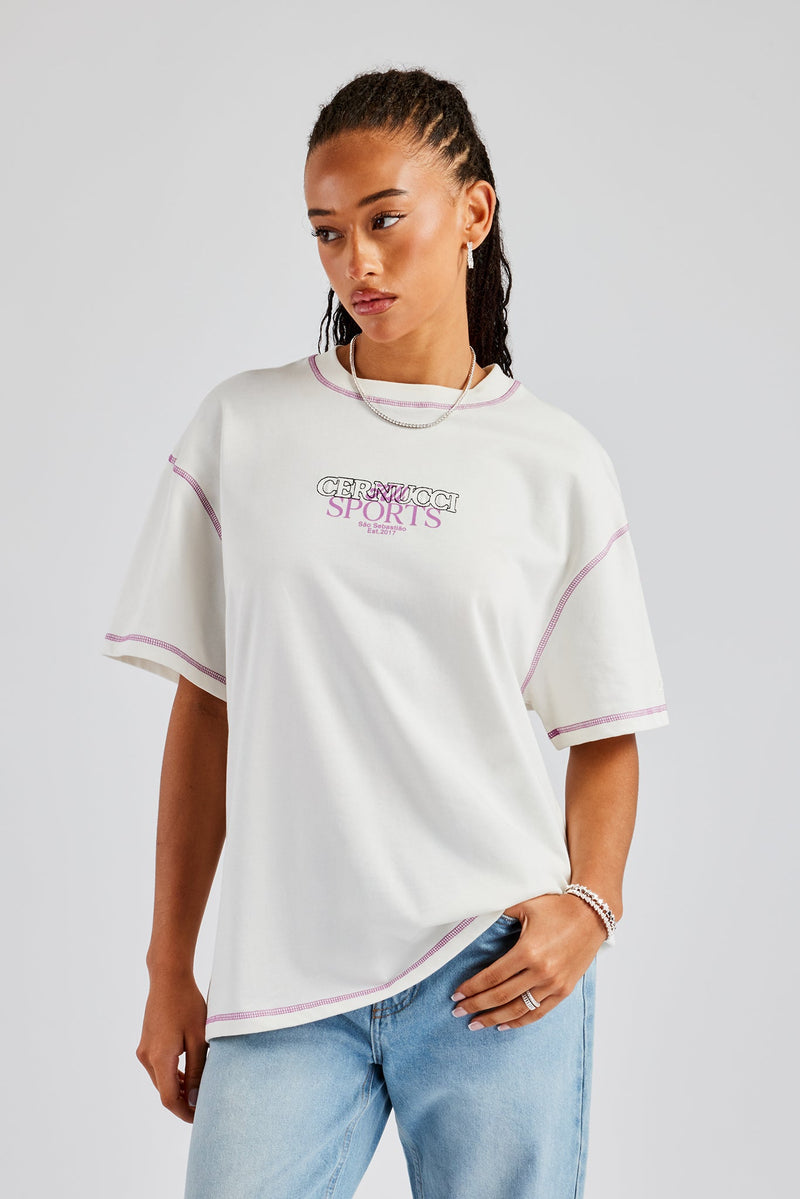 Contrast Stitch Sports Oversized T-Shirt