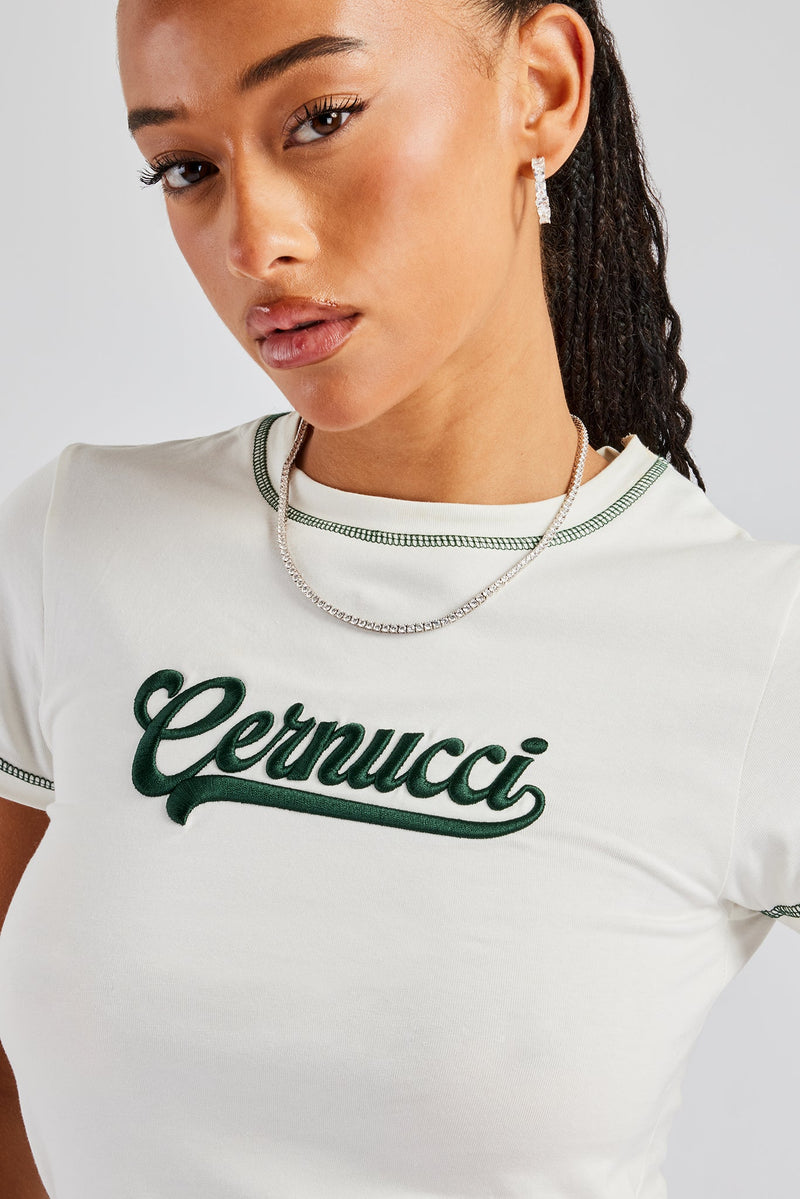 Script Contrast Stitch Baby Tee