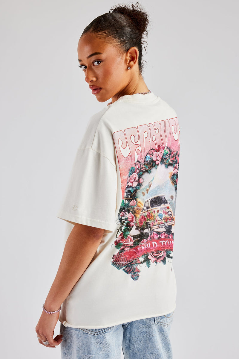 Caravan Graphic Oversized T-Shirt - Off White