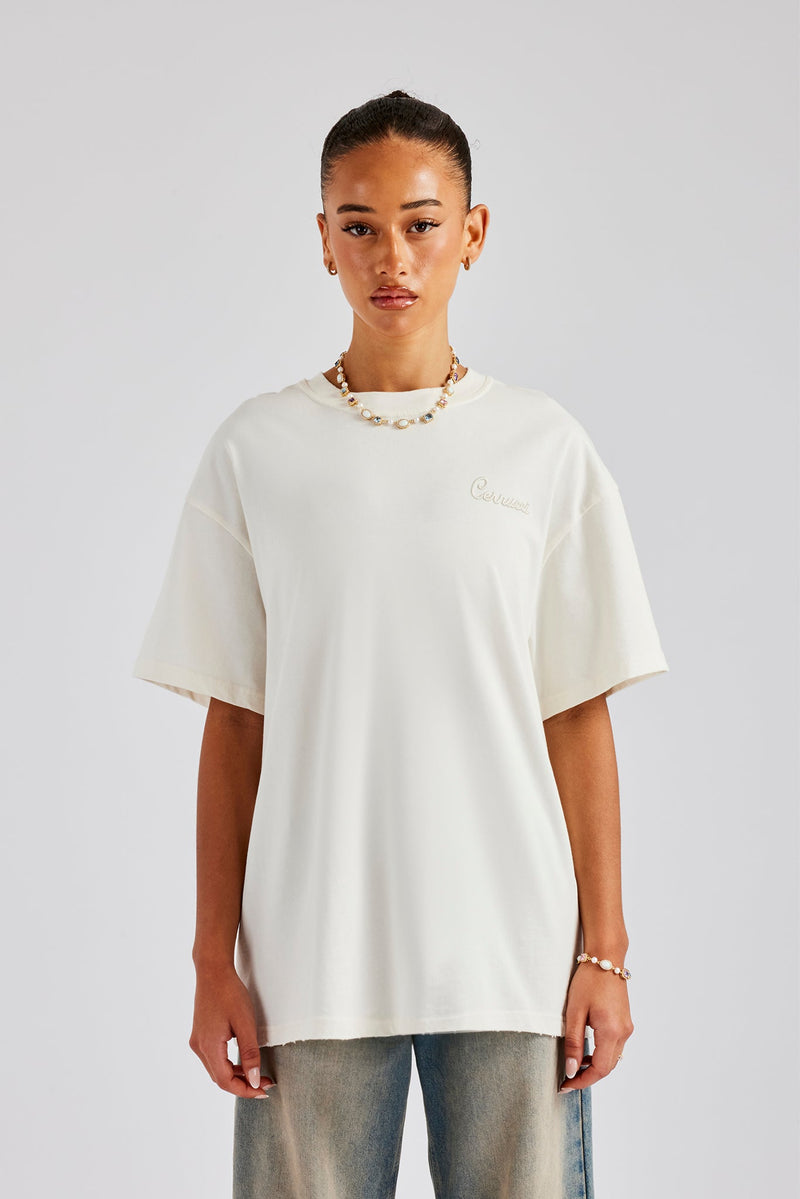 Diamond Motel Back Graphic Oversized T-Shirt - Off White