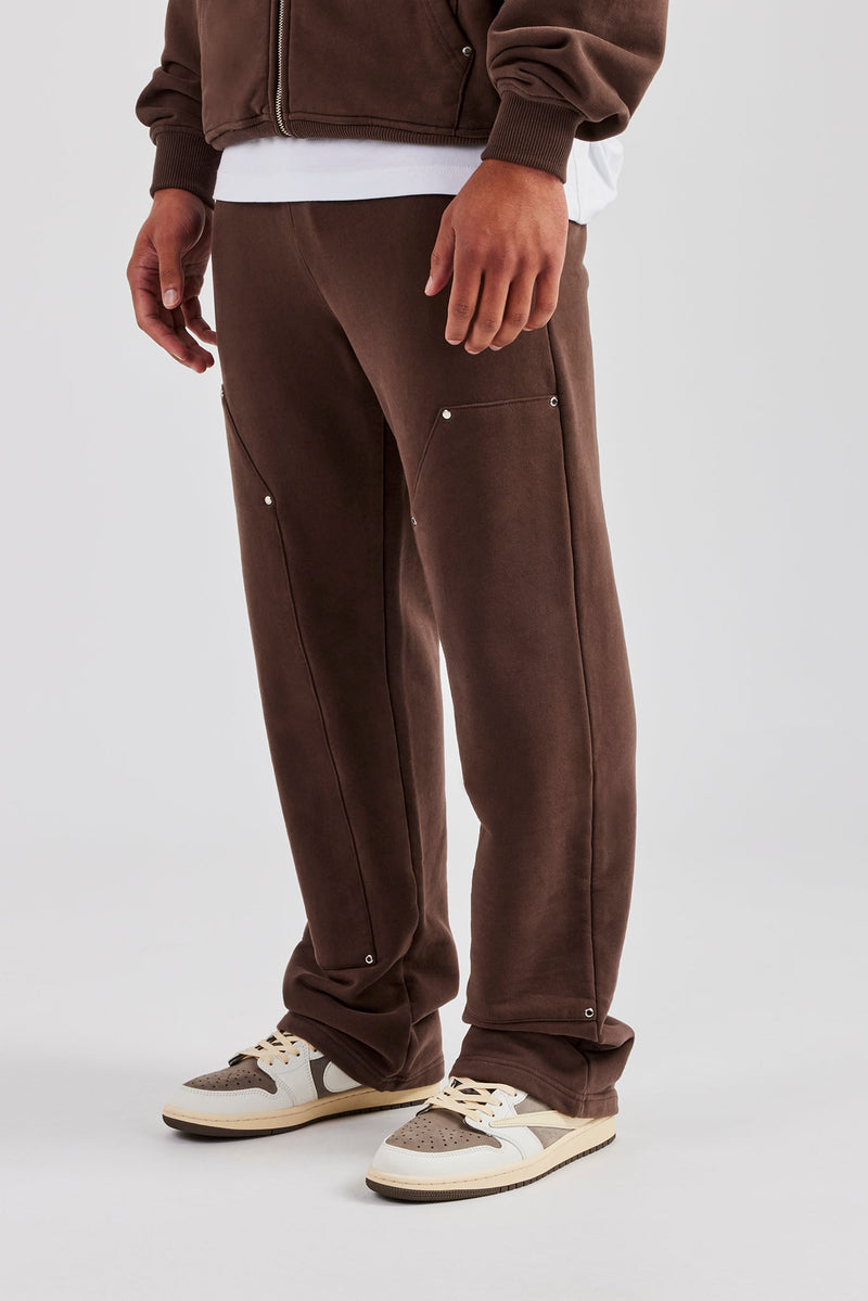 Carpenter Raw Edge Straight Leg Jogger - Chocolate