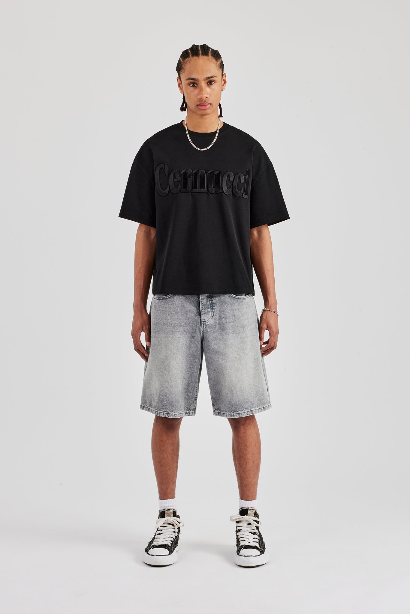 Denim Bermuda Jorts - Washed Grey