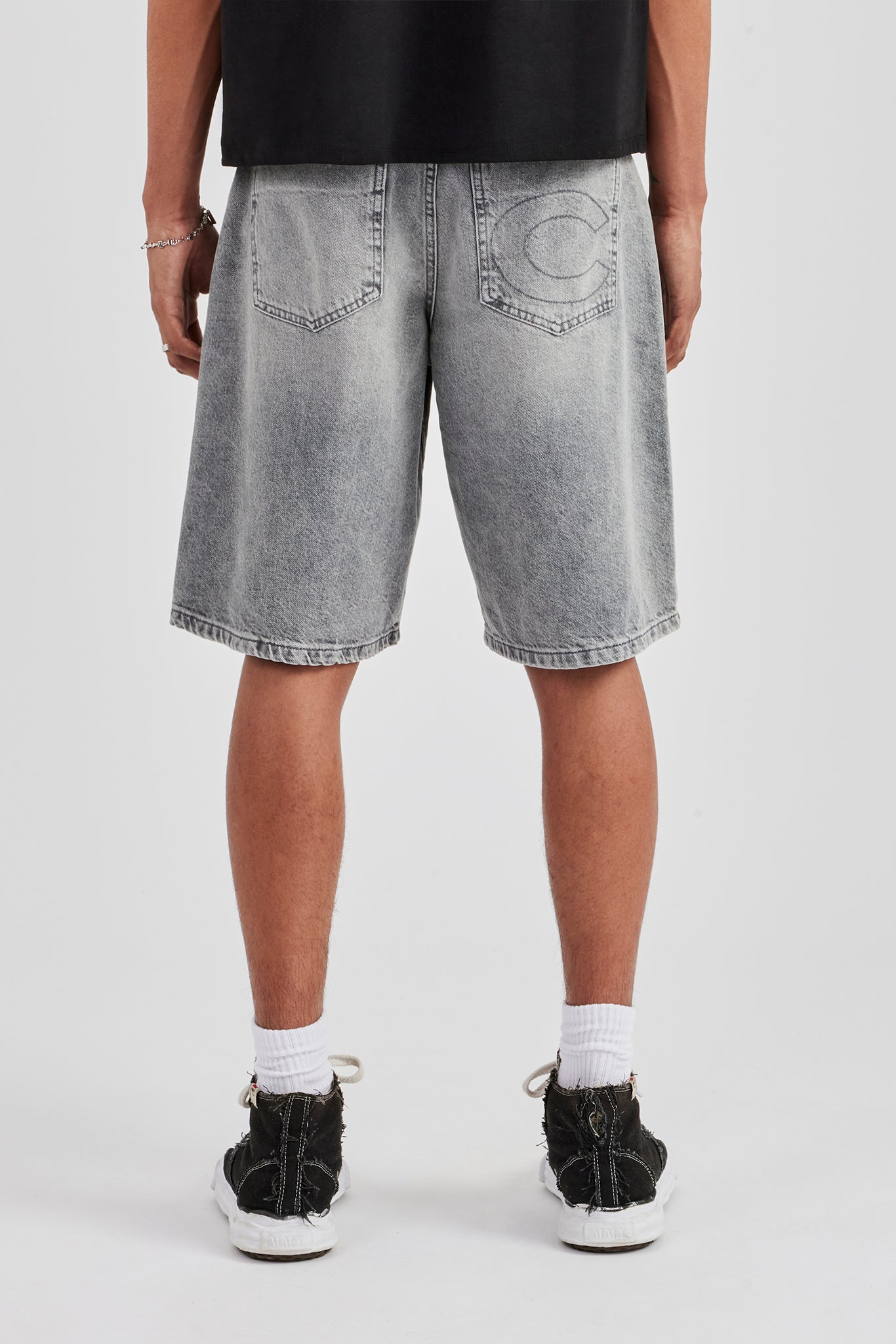 Denim Bermuda Jorts - Washed Grey