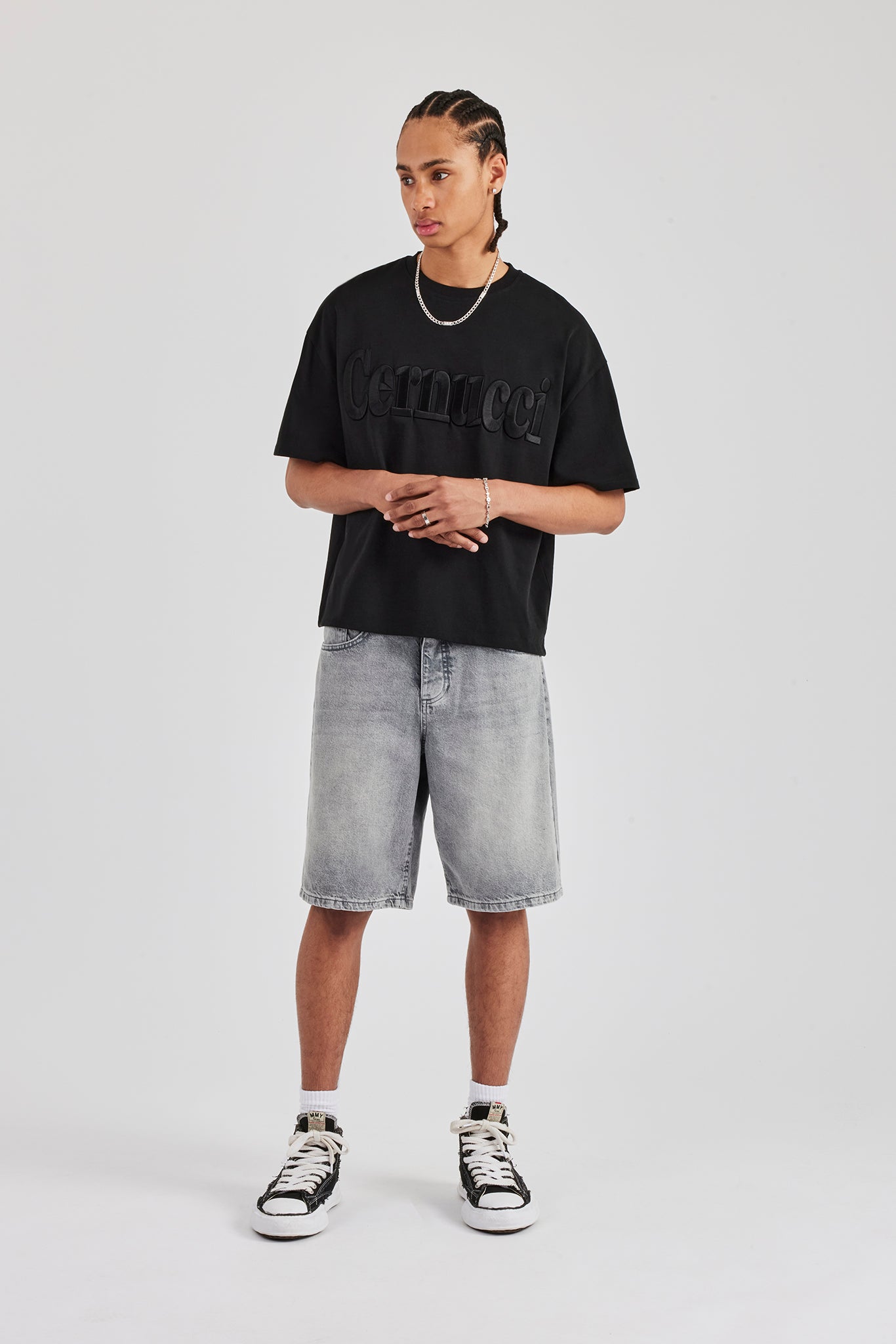 Denim Bermuda Jorts - Washed Grey