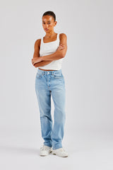 Ladies Straight Leg Jeans  - Light Blue