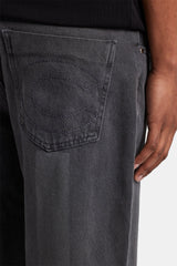 Baggy Panelled Jeans - Washed Black