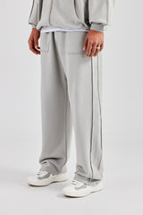 Exposed Seam Straight Leg Jogger - Ash Grey