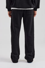 Exposed Seam Straight Leg Jogger - Black