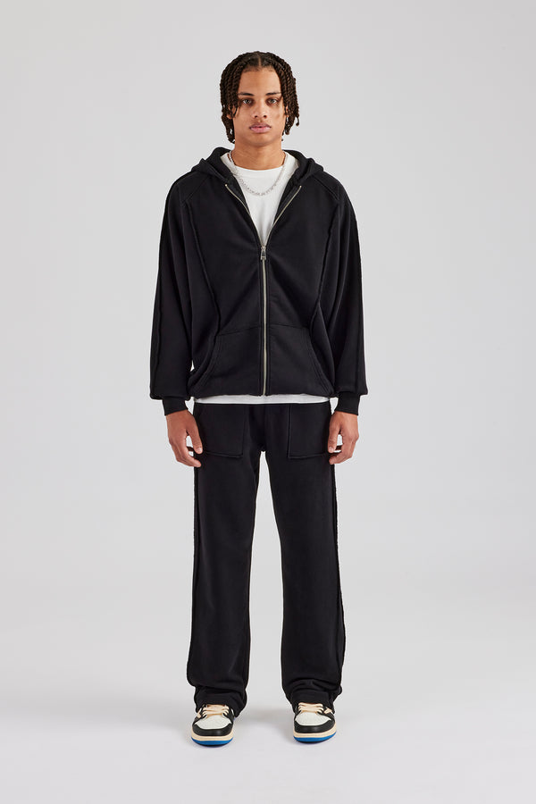 Exposed Seam Tracksuit - Black