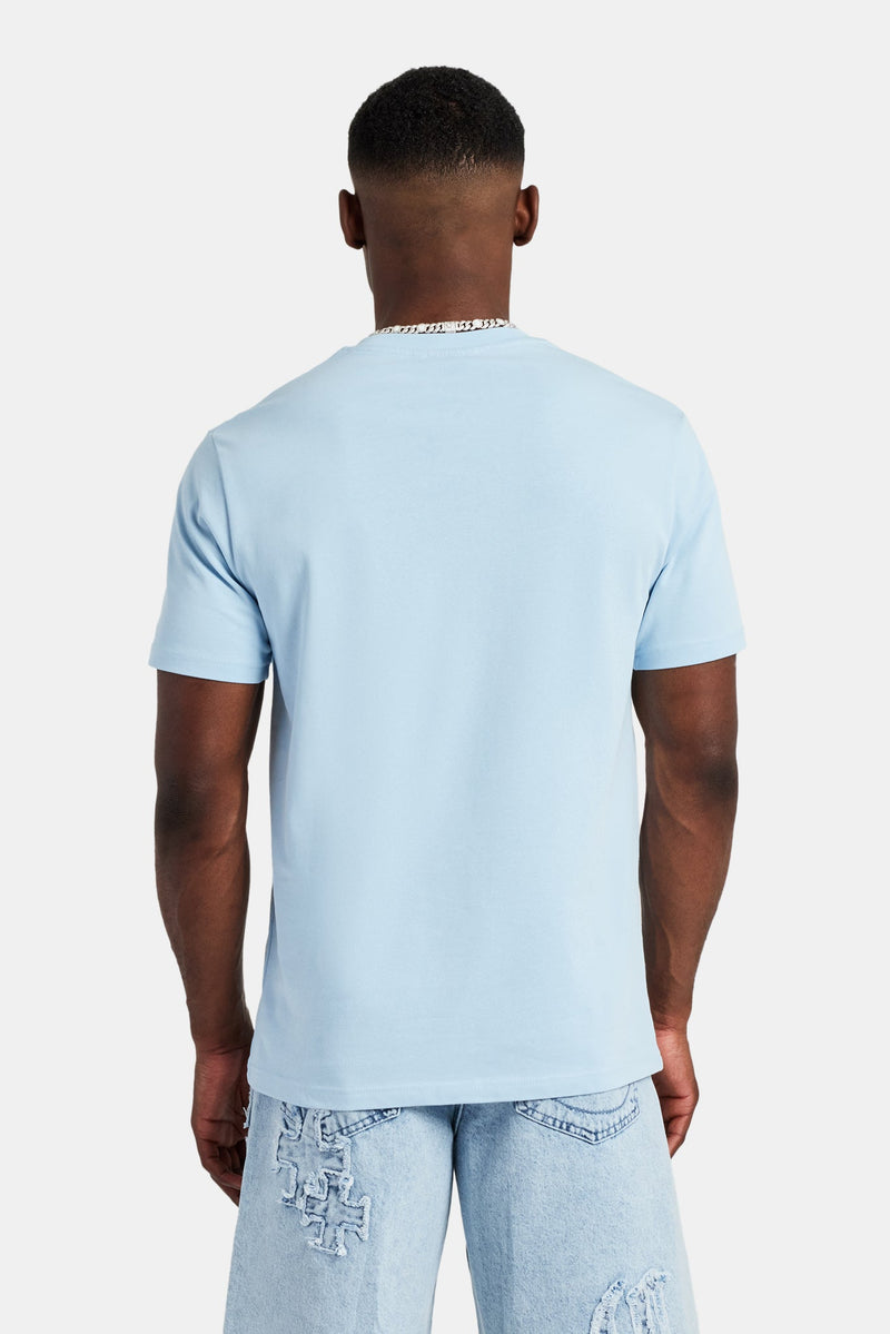 C Embroidered T-Shirt - Light Blue