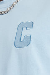 C Embroidered T-Shirt - Light Blue