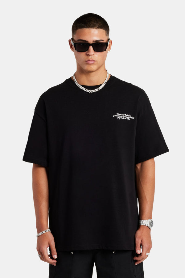 Paraiso Graphic Oversized T-Shirt - Black