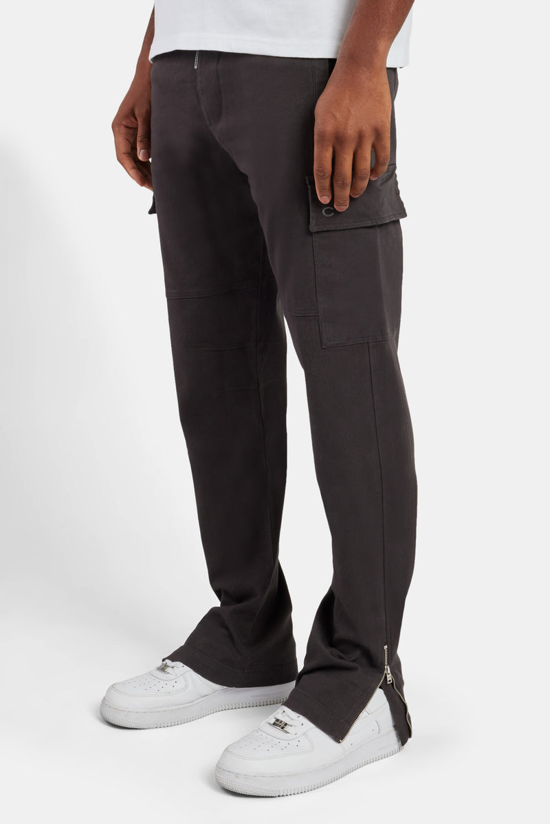 Zip Hem Cargo Trouser - Chocolate