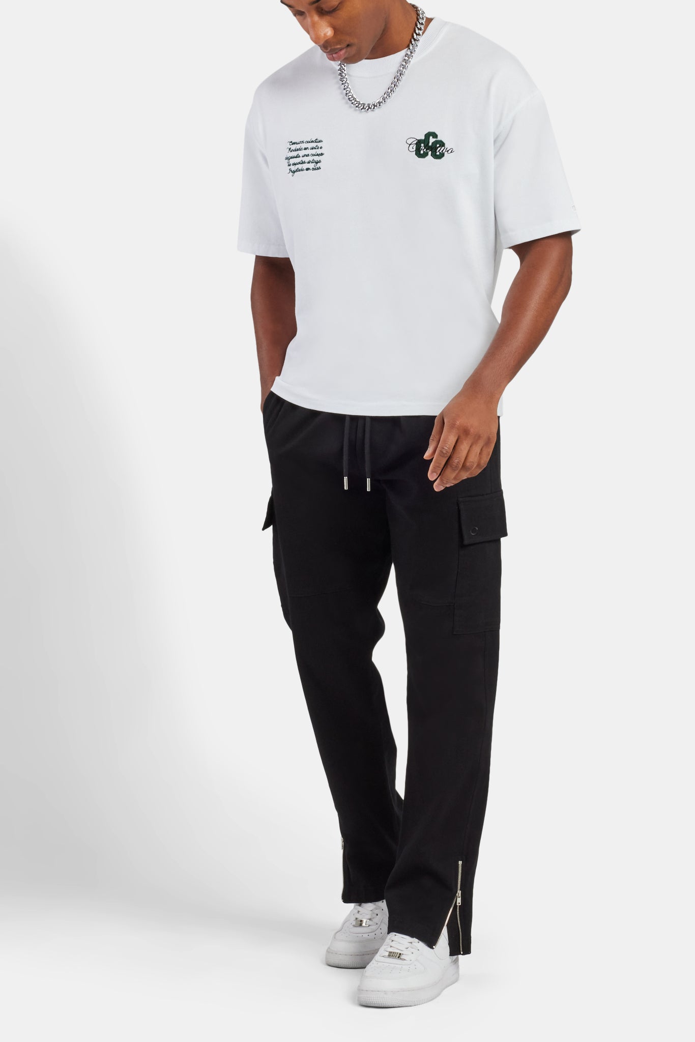 Zip Hem Cargo Trouser - Black | Mens Bottoms | Shop Cargo Trousers