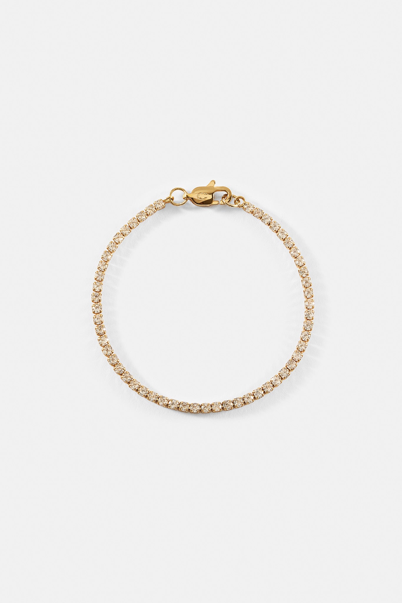 Womens Micro Tennis Bracelet - Gold - 2.5mm