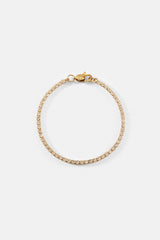 Womens Micro Tennis Bracelet - Gold - 2.5mm