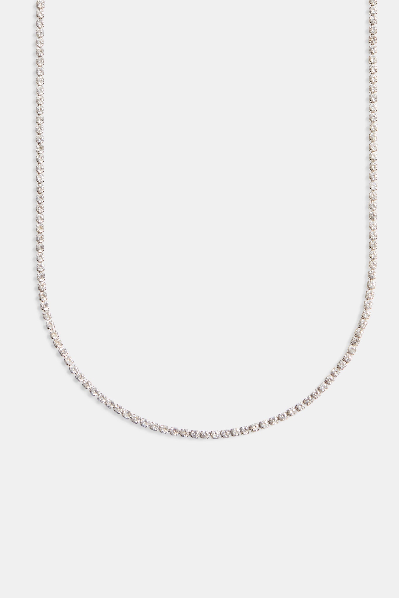 Micro tennis chain white gold Clearance