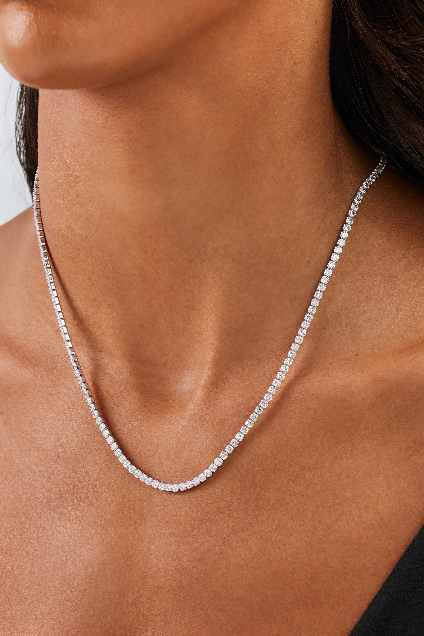 Womens 2.5mm Micro Tennis Chain - White Gold | Womens Chains