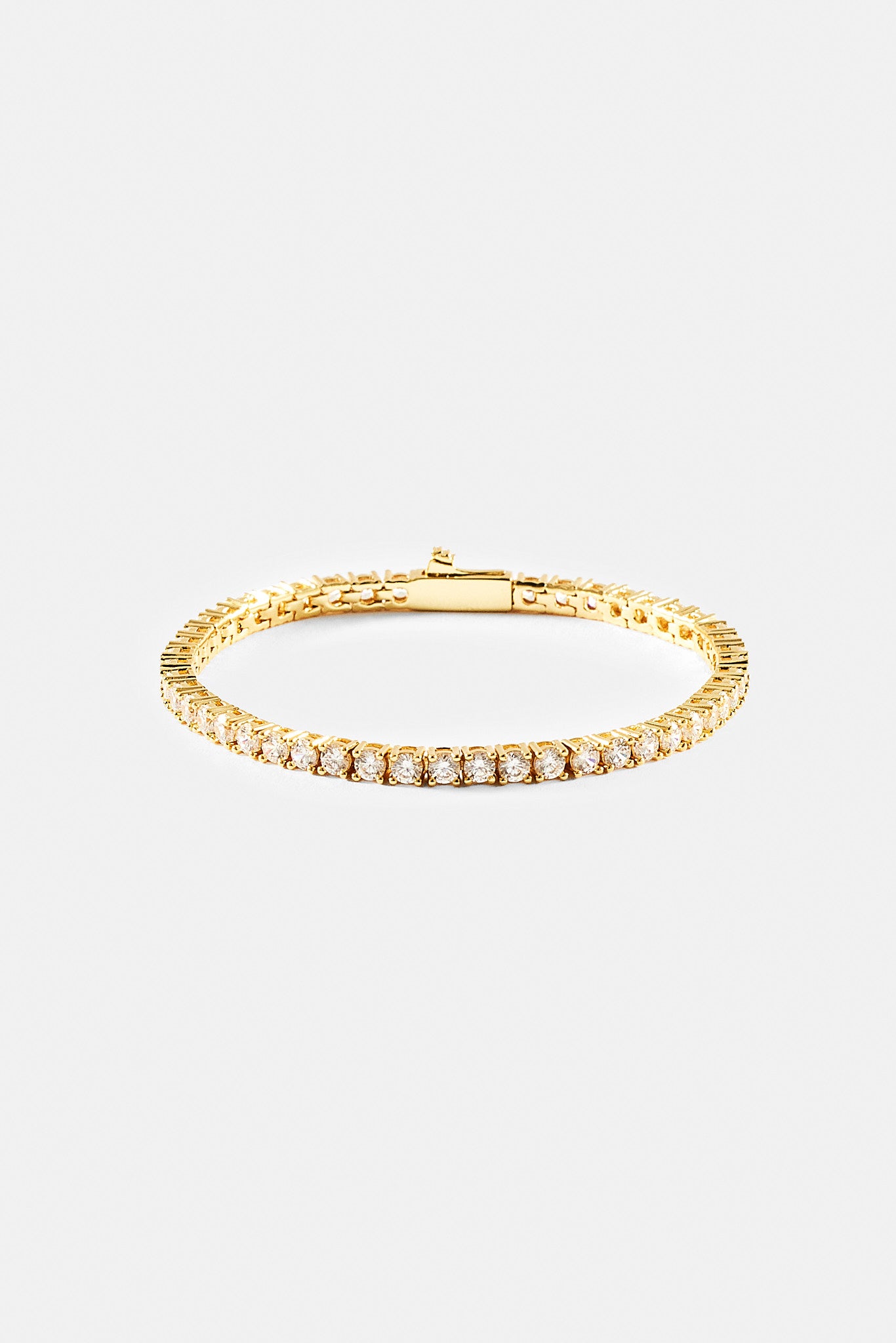 Womens 3mm Tennis Bracelet - Gold