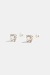 Womens Iced Cluster Stud Earrings