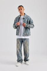 Etched Baggy Fit Jean - Antique Wash