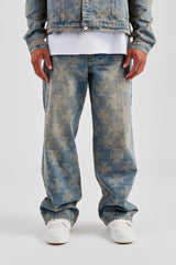 Etched Baggy Fit Jean - Antique Wash