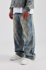 Etched Baggy Fit Jean - Antique Wash