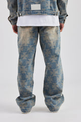 Etched Baggy Fit Jean - Antique Wash