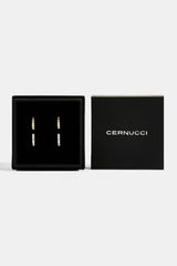 Iced Thin Huggie Earrings Set - 12mm