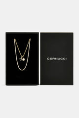2.5mm Micro Tennis Chain & 10mm Iced Mother Of Pearl Double Motif Necklace