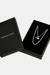 2.5mm Micro Tennis Chain & 10mm Iced Mother Of Pearl Double Motif Necklace