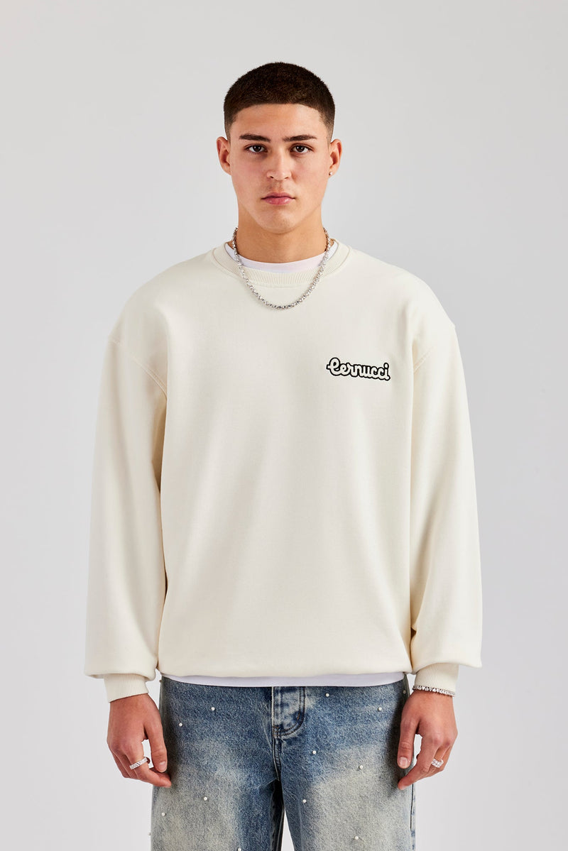 Cernucci Embroidered Oversized Sweatshirt - Off White