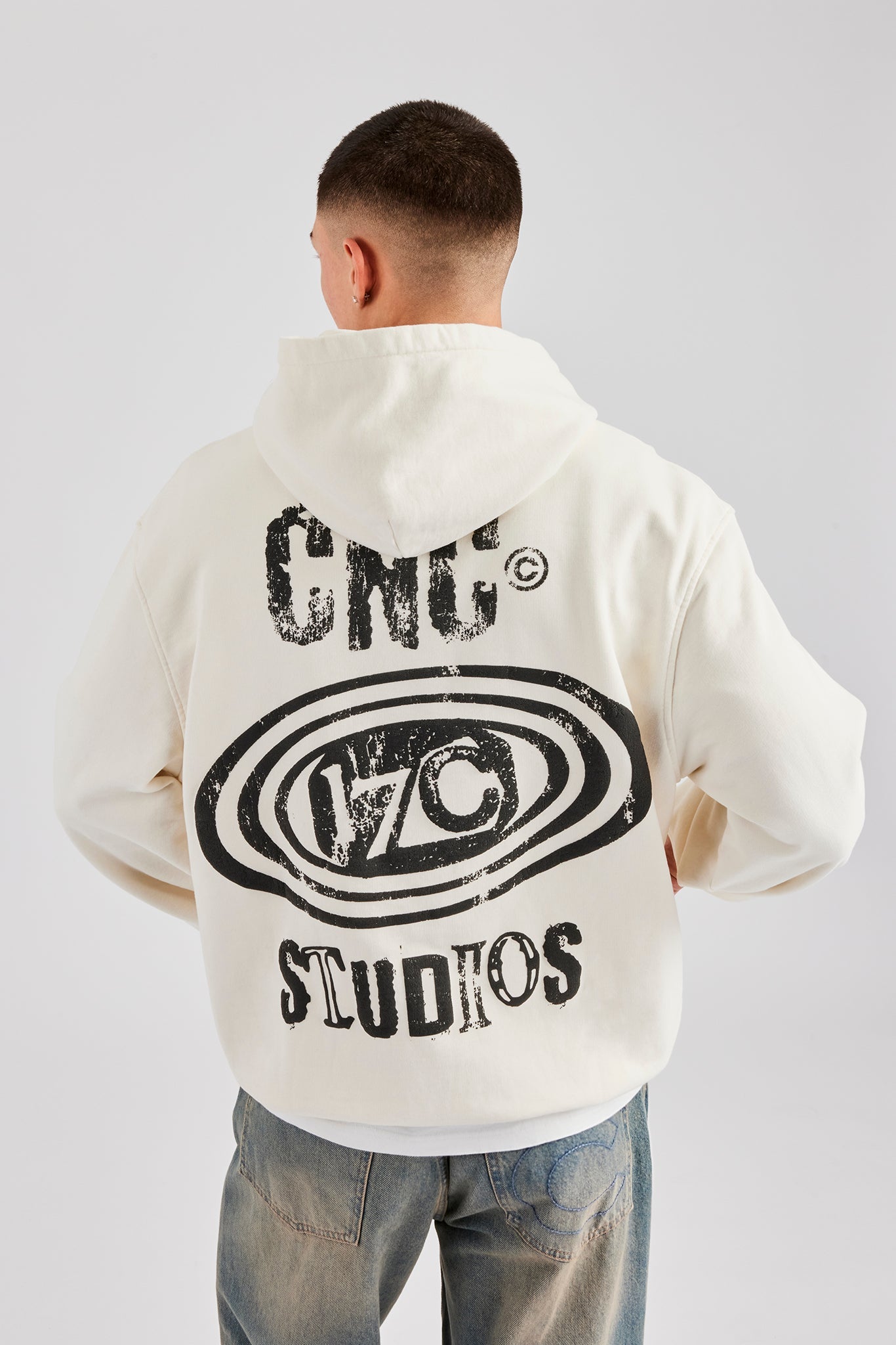Cernucci 17 Studios Oversized Hoodie - Off White | Mens Hoodies