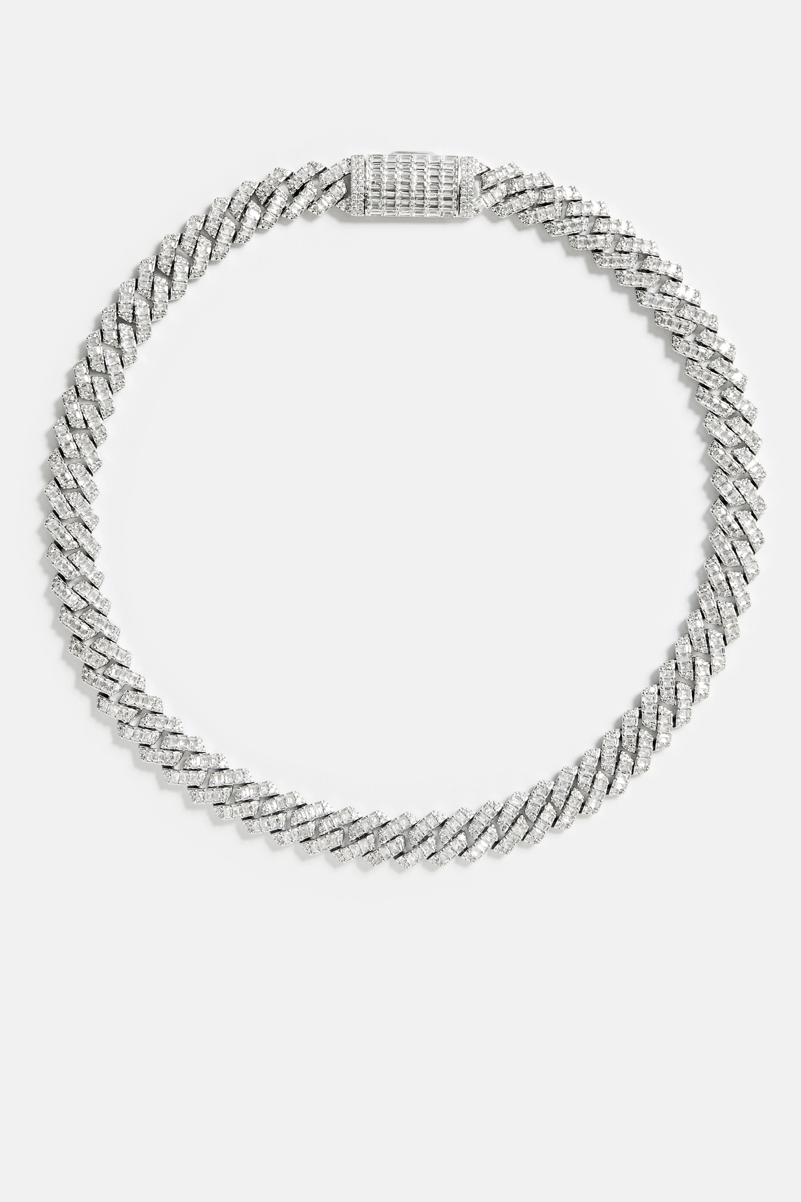 14mm Baguette Prong Cuban Chain