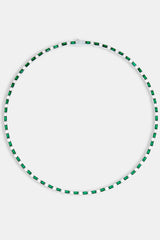 2mm Green And White Tennis Chain - White Gold